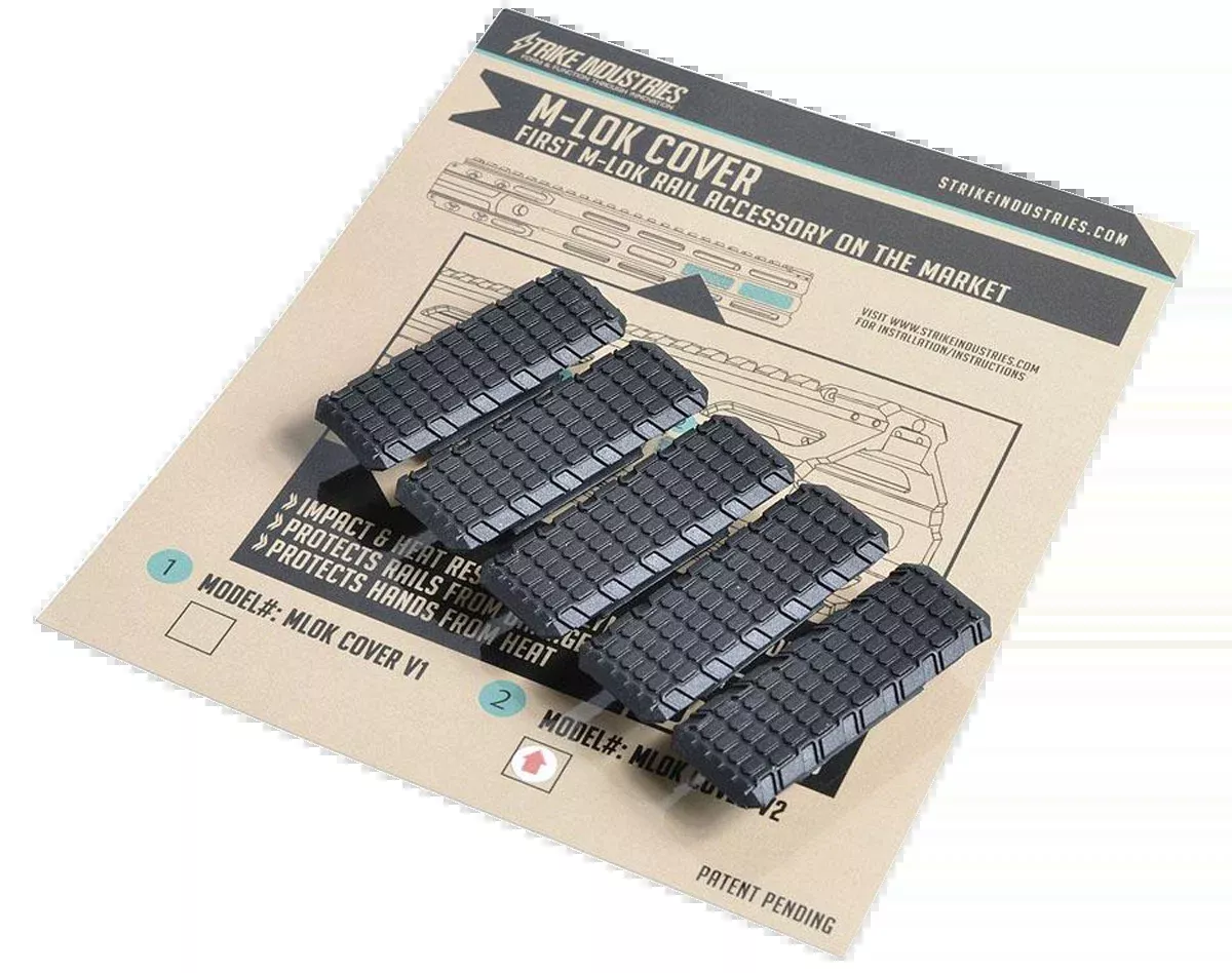 Strike Industries M-LOK Cover V2 Black Polymer Rail Cover - 5 Pack