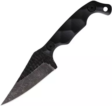 Stroup Knives Mini Mod 1 Fixed Blade - 3" 1095HC Blade, Black Sculpted G10 Handles, Kydex Sheath