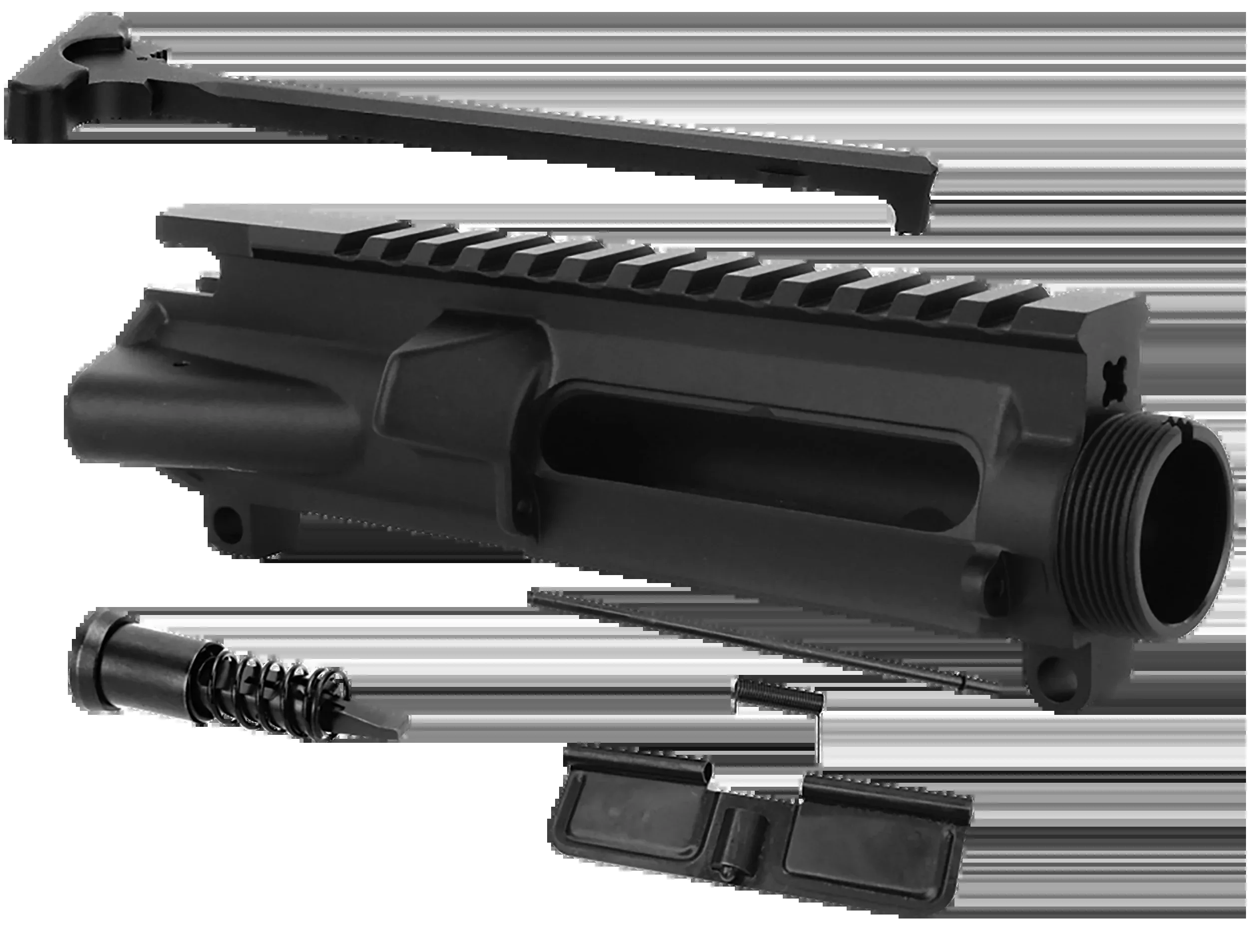TacFire AR-15 Stripped Upper Receiver Kit, 7075-T6 Aluminum Black Anodized 5.56x45 NATO UP01C2
