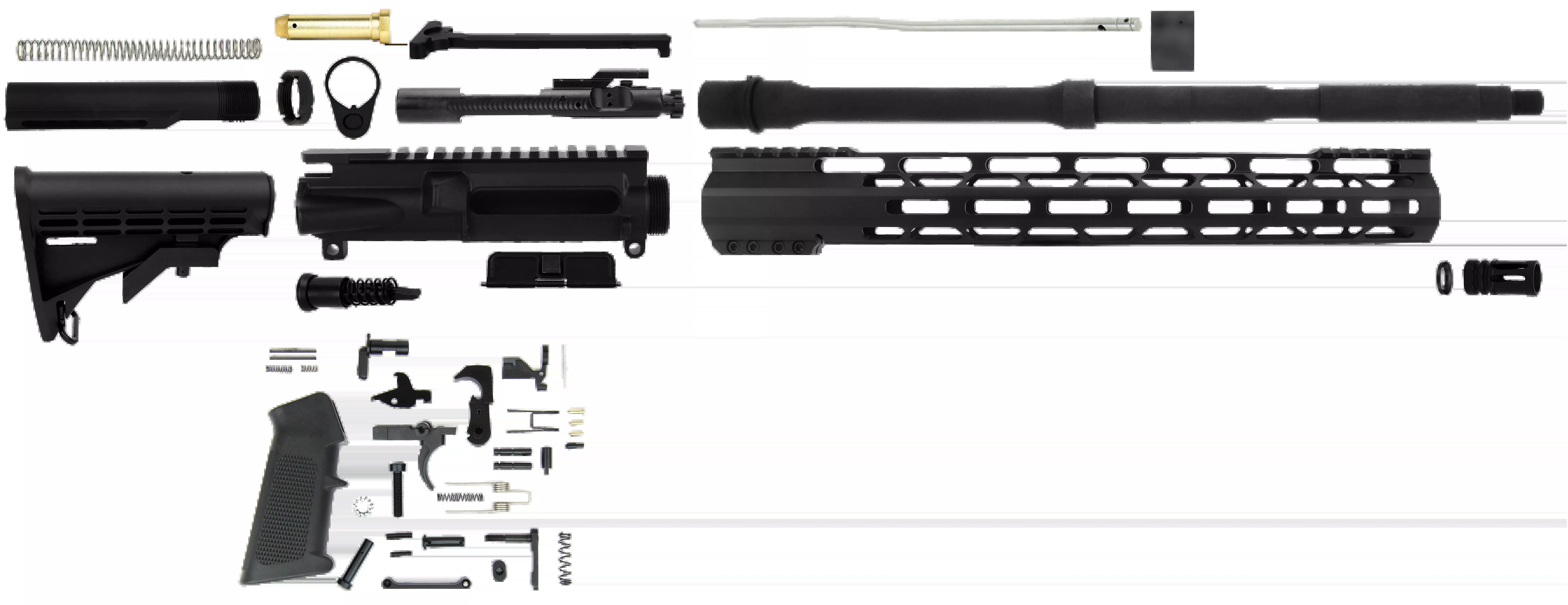 TacFire SS-RK556-LPK AR-15 Lower Parts Kit 5.56 NATO / .223 Rem 16" Barrel Black Nitride