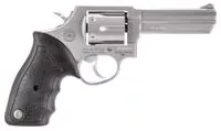Taurus 2- 650049 65 38 Special + P Or 357 Mag Caliber With 4 " Barrel, 6rd Capacity Cylinder, Overall Matte Finish Stainless Steel, Finger Grooved Black Rubber Grip & Fixed Sights