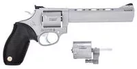 Taurus 2- 692069 692 9mm Luger, 38 Special + P Or 357 Mag Caliber With 6.50 " Vent Rib Barrel, 7rd Capacity Cylinder, Overall Matte Finish Stainless Steel & Black Ribber Grip Includes 2 Cylinders