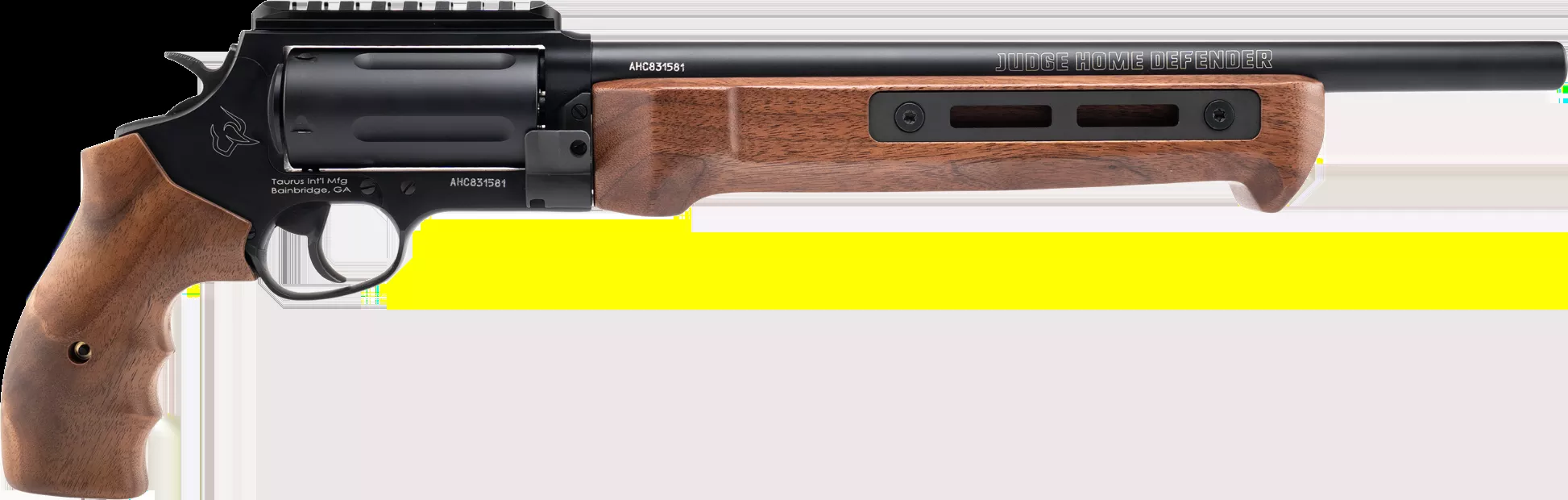 Taurus 2-JHD441013MAG-W Judge45 Colt (Long Colt)/410 Gauge 5 Shot 13" Matte Black Oxide Picatinny Rail Barrel, Cylinder & Alloy Steel Frame, Walnut Grip
