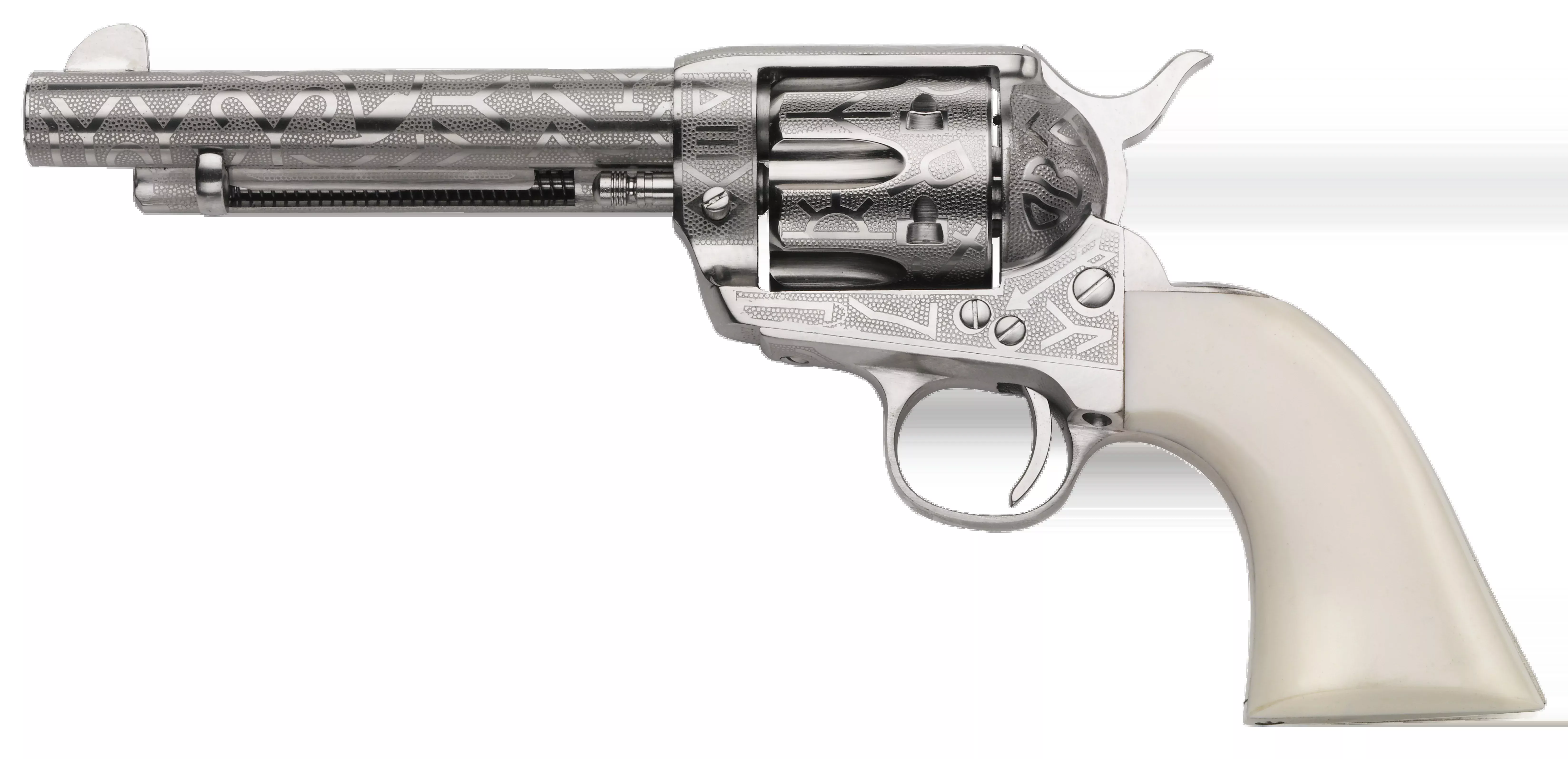 Taylor's & Company 1873 Cattle Brand 357 Mag/38 Special 5.50" 6-Rd SAO Revolver - Nickel Engraved