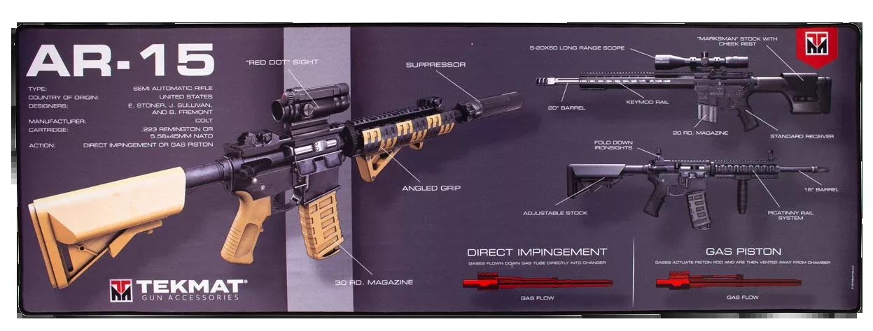 TekMat Ultra 44 AR-15 Cleaning Mat 15" x 44" Rubber - Weapons Platform