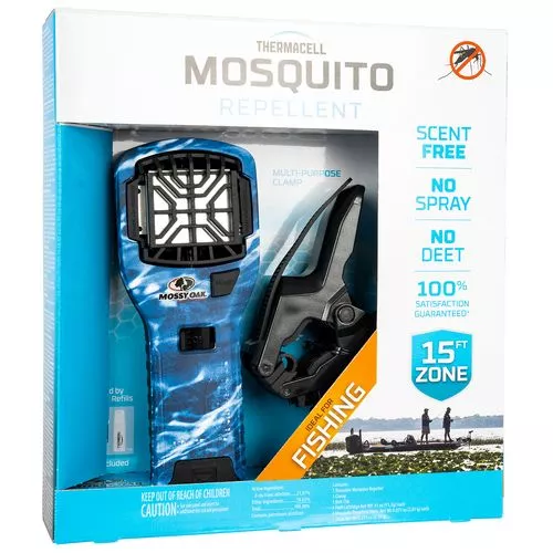 Thermacell Mr300mo Mr300 Portable Repeller Fishing Bundle Mossy Oak Blue Marlin Effective 15 Ft Odorless Scent Repels Mosquito Effective Up To 12 Hrs
