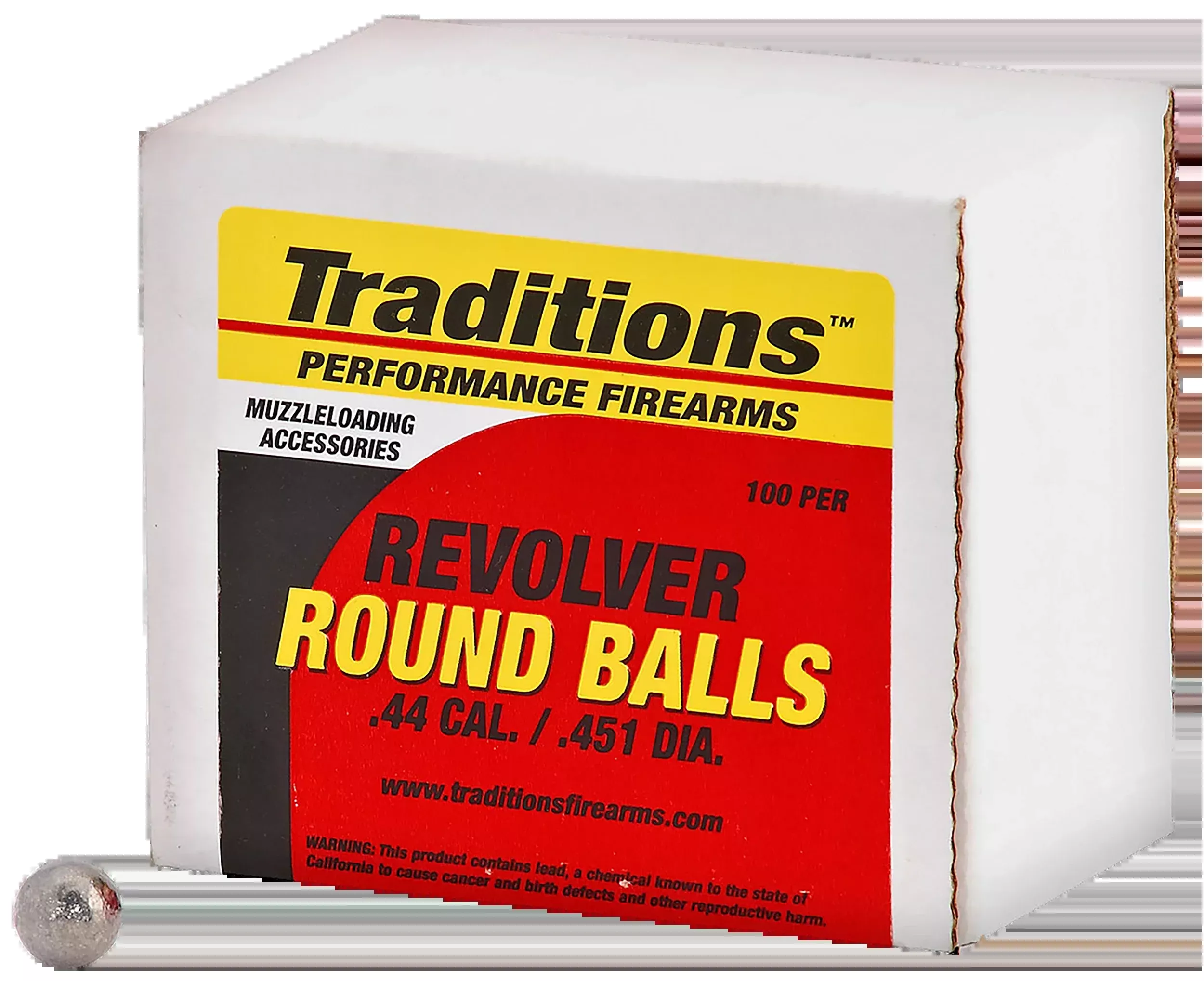 Traditions A1647 Revolver Round Ball .44 Cal 140gr Lead 100/Box