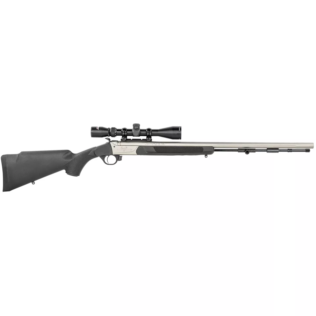 Traditions R574110440 Pursuit XT 50 Cal 209 Primer 26" Stainless Cerakote Black Synthetic Stock 3-9x40 Scope