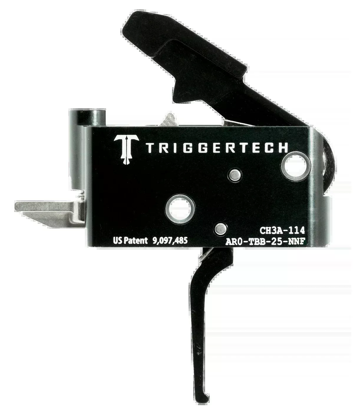 TriggerTech Adaptable Primary AR-15 2.50-5 lbs Two-Stage Flat Trigger - Right Hand - Black