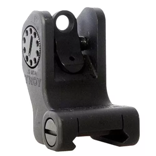 Troy Industries SSIGFRSROBT00 Battle Sight Rear Sight AR-15,AR-10,M4,M16 Black Hardcoat Anodized Fixed Aluminum/Steel