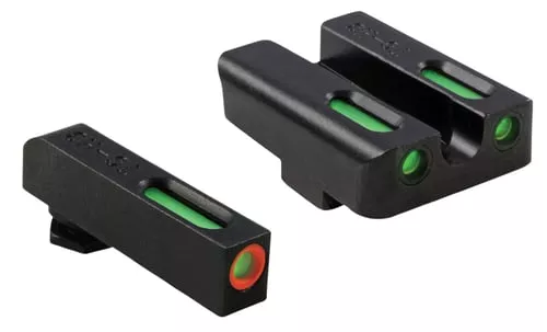 TruGlo TG13GL1PC TFX ProBlack | Green Tritium & Fiber Optic Orange Outline Front Sight Green Tritium & Fiber Optic Rear Sight