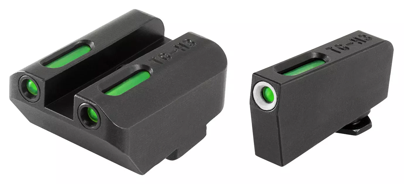 TruGlo TG13GL4A TFXLow Suppressor Height Black Green Tritium & Fiber Optic White Outline Front Sight Green Tritium & Fiber Optic Rear Sight Compatible with Glock (Excludes MOS)