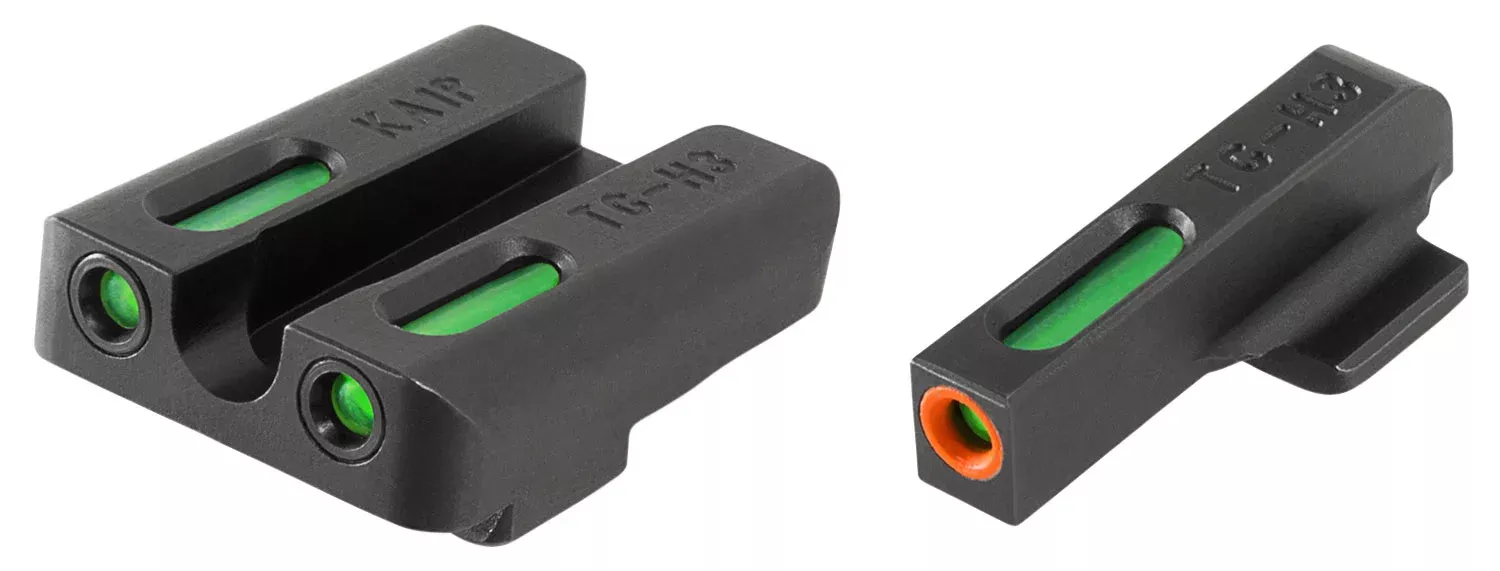 TruGlo TG13KA1PC TFX ProBlack | Green Tritium & Fiber Optic Orange Outline Front Sight Green Tritium & Fiber Optic Rear Sight