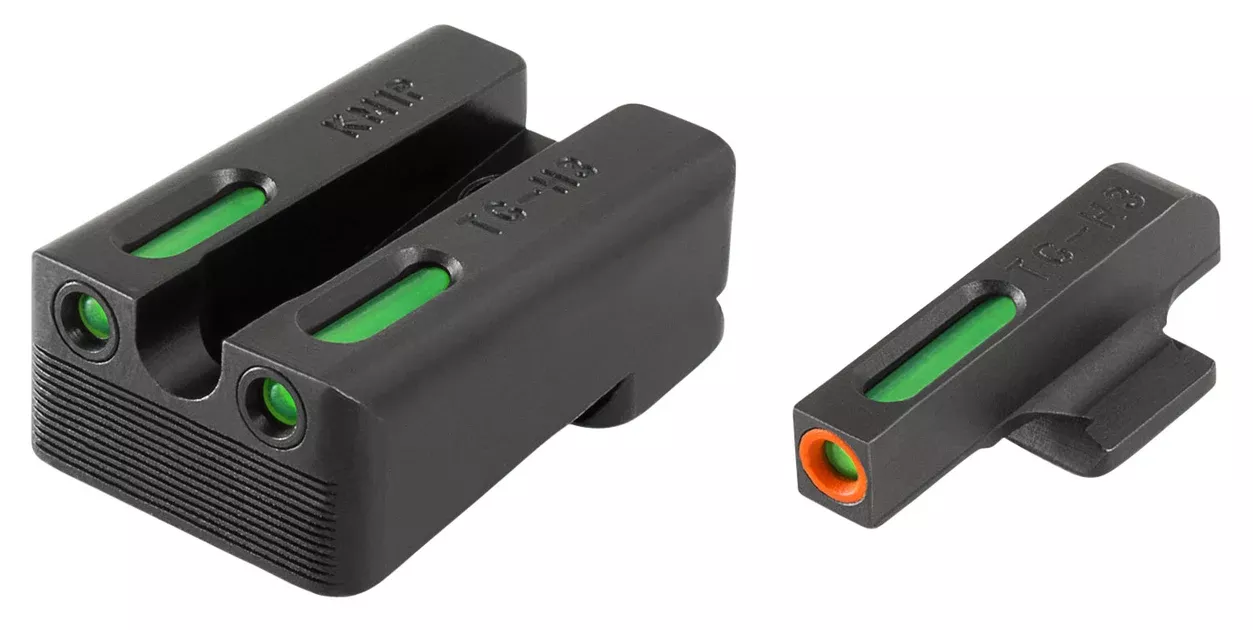 TruGlo TG13KM1PC TFX ProBlack | Green Tritium & Fiber Optic Orange Outline Front Sight Green Tritium & Fiber Optic Rear Sight