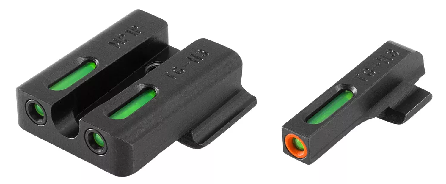 TruGlo TG13MP1PC TFX ProBlack | Green Tritium & Fiber Optic Orange Outline Front Sight Green Tritium & Fiber Optic Rear Sight