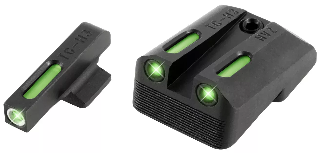 TruGlo TG13NV3A TFXBlack | Green Tritium & Fiber Optic White Outline Front Sight Green Tritium & Fiber Optic Rear Sight