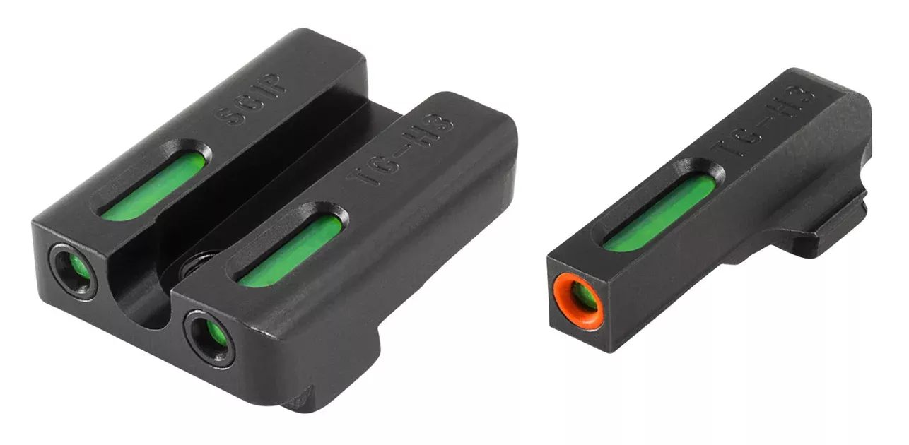TruGlo TG13SG2PC TFX ProBlack | Green Tritium & Fiber Optic Orange Outline Front Sight Green Tritium & Fiber Optic Rear Sight