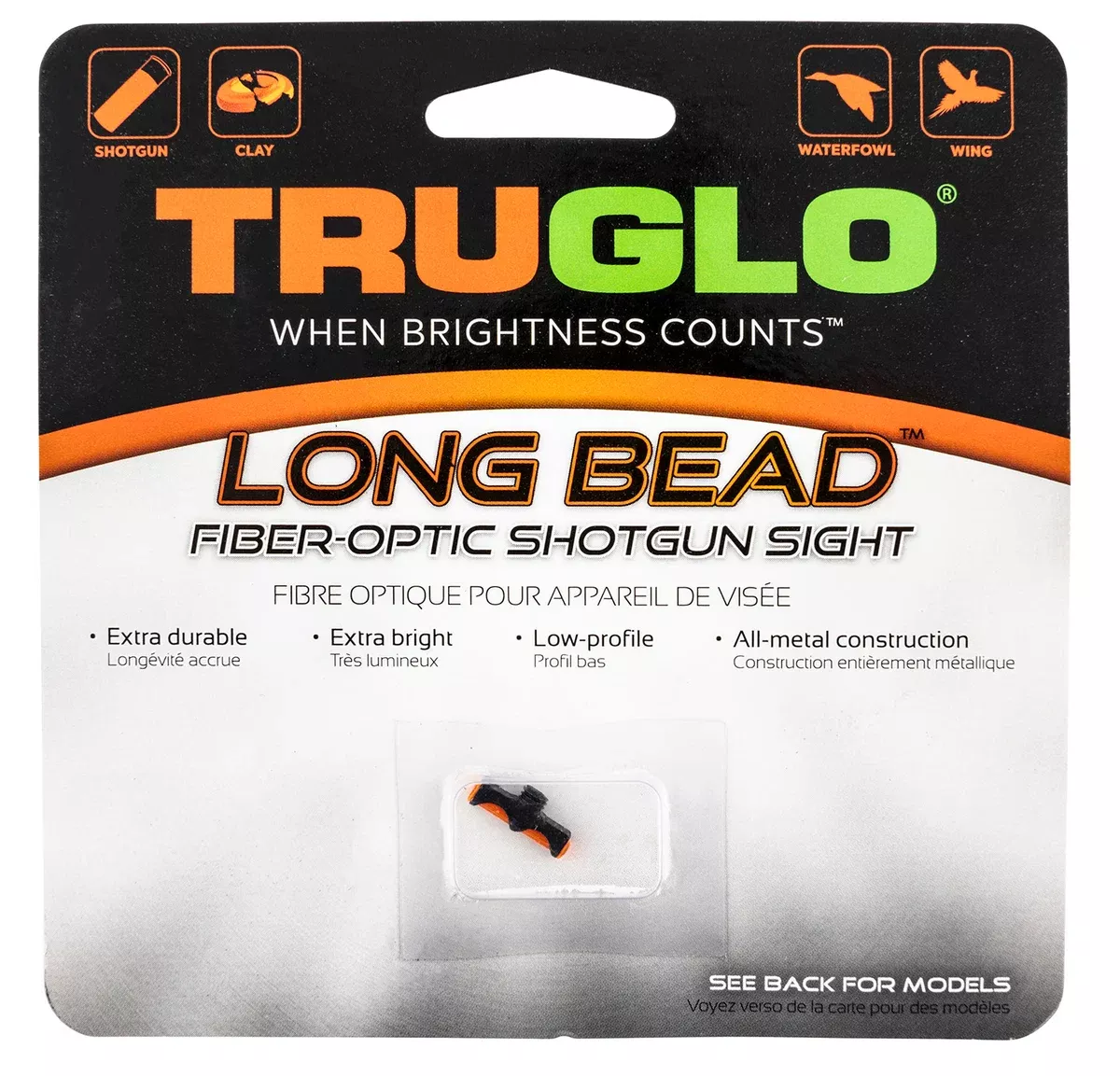 Truglo TG947ARM Long BeadMetal Universal Shotgun Fiber Optic Red 6-40