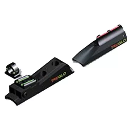 Truglo TG958X Muzzle BriteUniversal with Ghost Ring Muzzleloader Fiber Optic Red Front/Green Rear Black