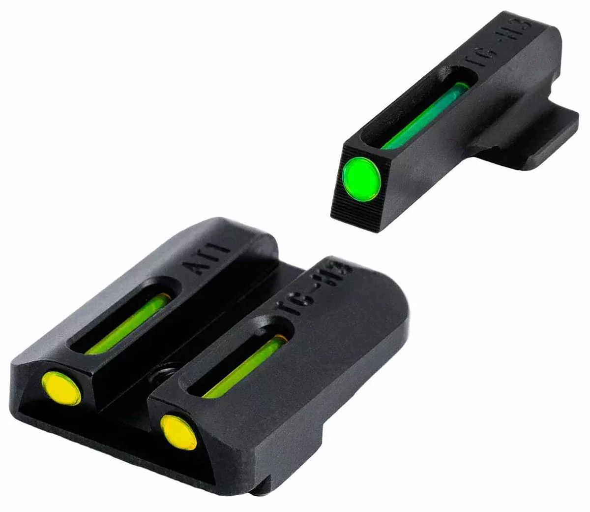 TruGlo TGTG131NT3Y TFOGreen/Tritium/Fiber Optic Front Sight-Yellow/Tritium/Fiber Optic Rear Sight 1911 Officer