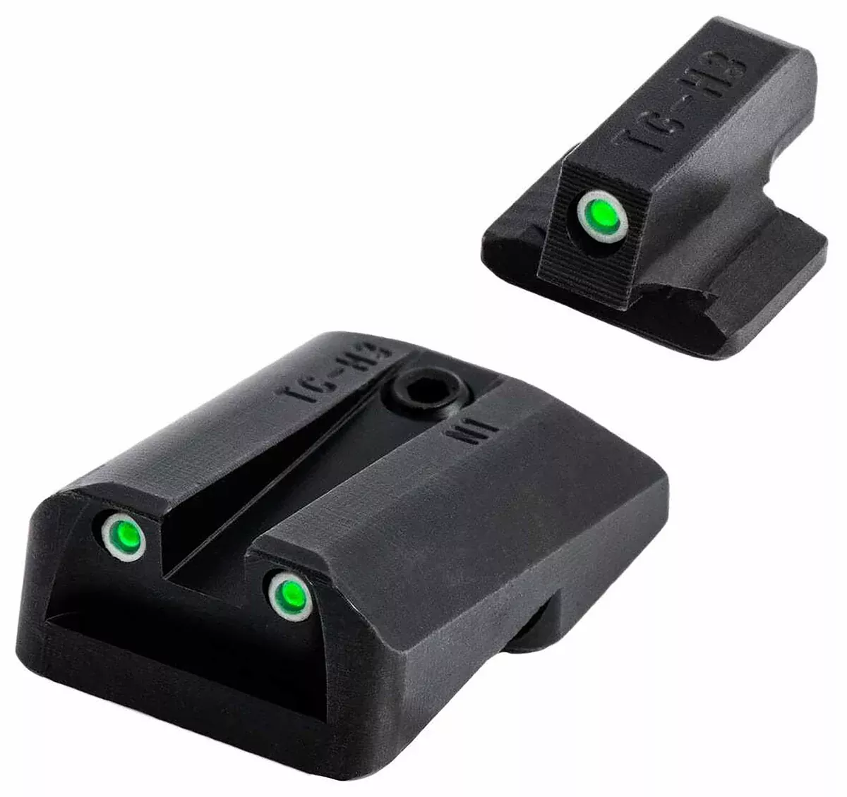 TruGlo TGTG231A1W Tritium ProBlack | Green Tritium White Outline Front Sight Green Tritium Rear Sight