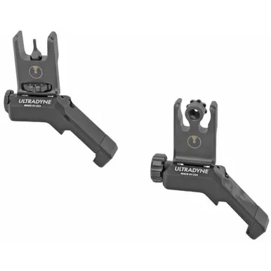 Ultradyne USA C2 Folding Front and Rear Offset Sight Combo - Blade Front Post, Black