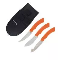 Uncle Henry Hunter Combo- 3 Pc Fixed Orange Tpe Handle- Tri Hold Sheath
