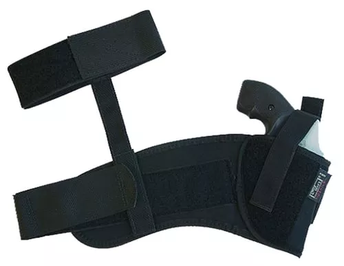Uncle Mikes 88101 Ankle Holster Ankle Size 10 Black Kodra Nylon Velcro Fits Small Autos .22-.25 Cal Right Hand