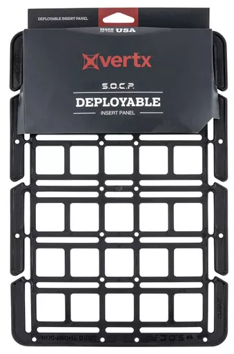 Vertx VTX5190IBKNA S.O.C.P Rigid Insert Panel made of Black Tufmax Polymer with Duraflex Grip Click Buckles, Velcro One-Wrap & is MOLLE Compatible