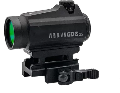 Viridian GDO 22 Green Dot Electro Optic - 3 MOA Green Dot, 22mm Objective, Black, Quick Detach Mount