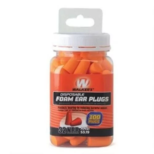 Walker's Game Disposable Ear Foam Ear Plug -32dB Noise Reduction Rating 100 Total Plugs GWP-FP-50PK