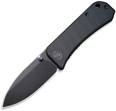 We Knife Co Ben Petersen Banter Folding Knife - 2.9" S35VN Black Stonewashed Blade, Black G10 Handles