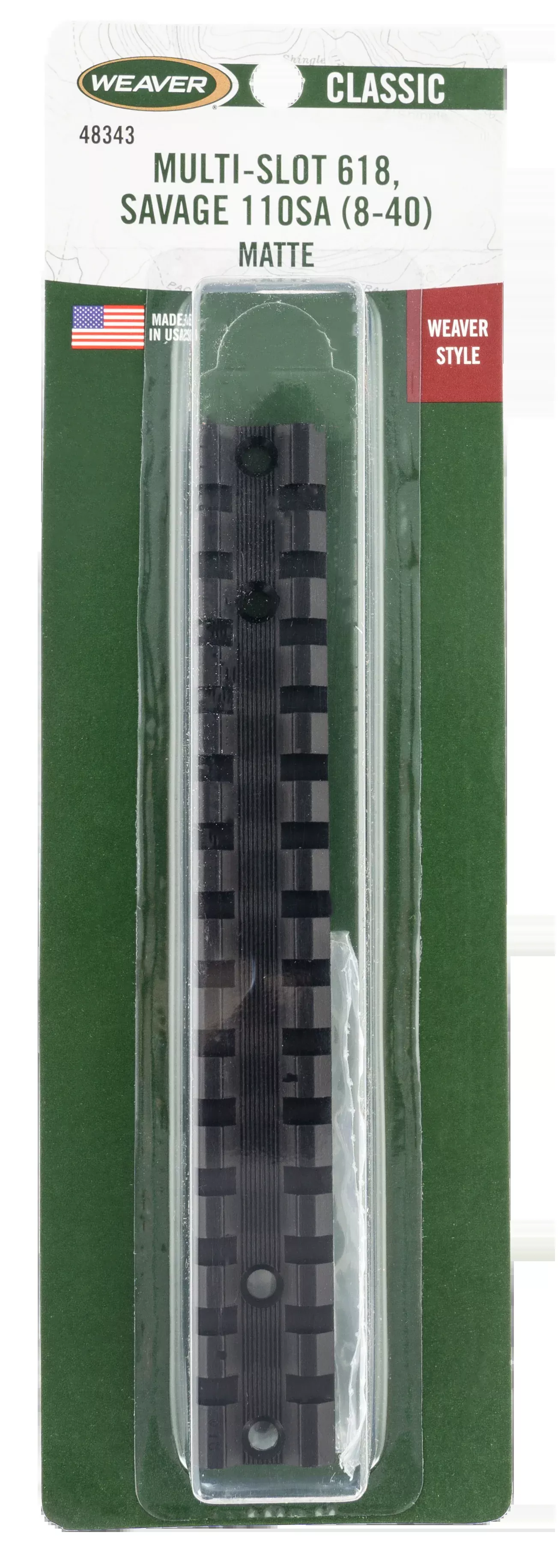 Weaver Mounts 48343 Multi-Slot Base 618 Matte Black Aluminum Savage 110 Short Action