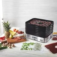 Weston Plus 6- Tray Black And Silver Food Dehydrator With Built- In Timer