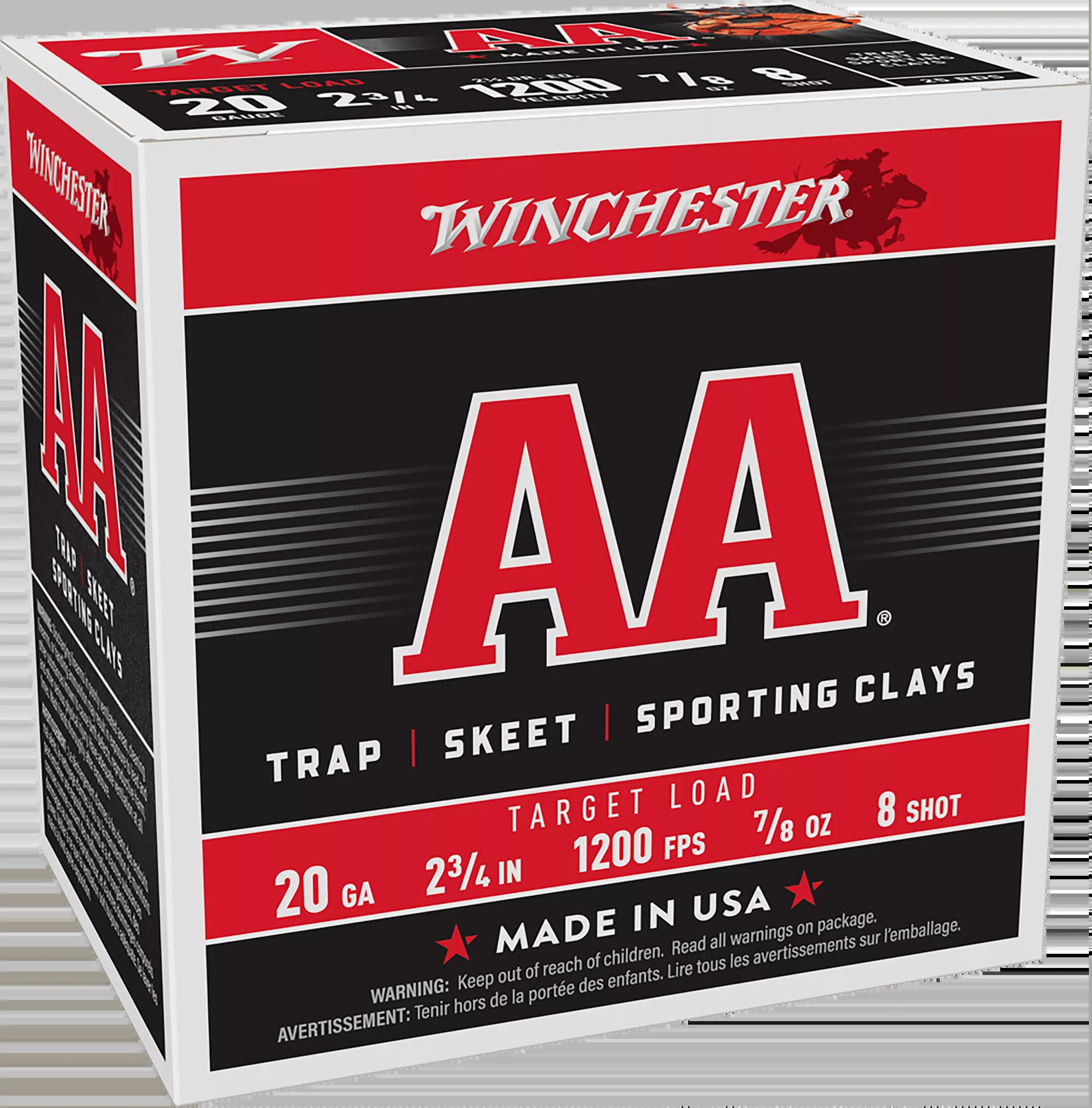 Winchester Ammo AA Target 20 Gauge 2.75" 7/8 oz #8 Shot 25 Rd - Box or Case
