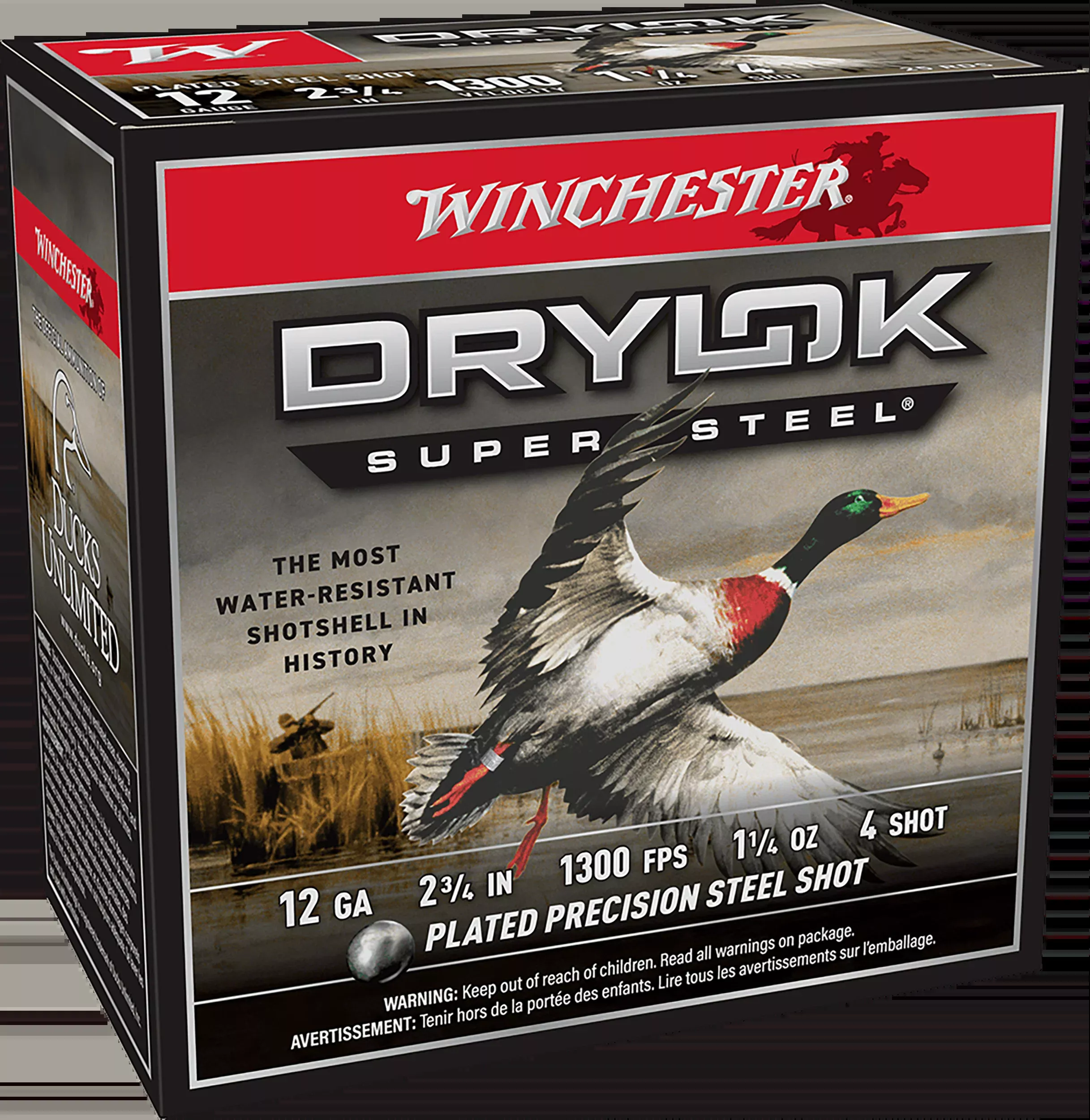 Winchester Ammo Drylok Super Steel Magnum 12 Gauge 2.75" 1-1/4 oz #4 Shot - Box or Case