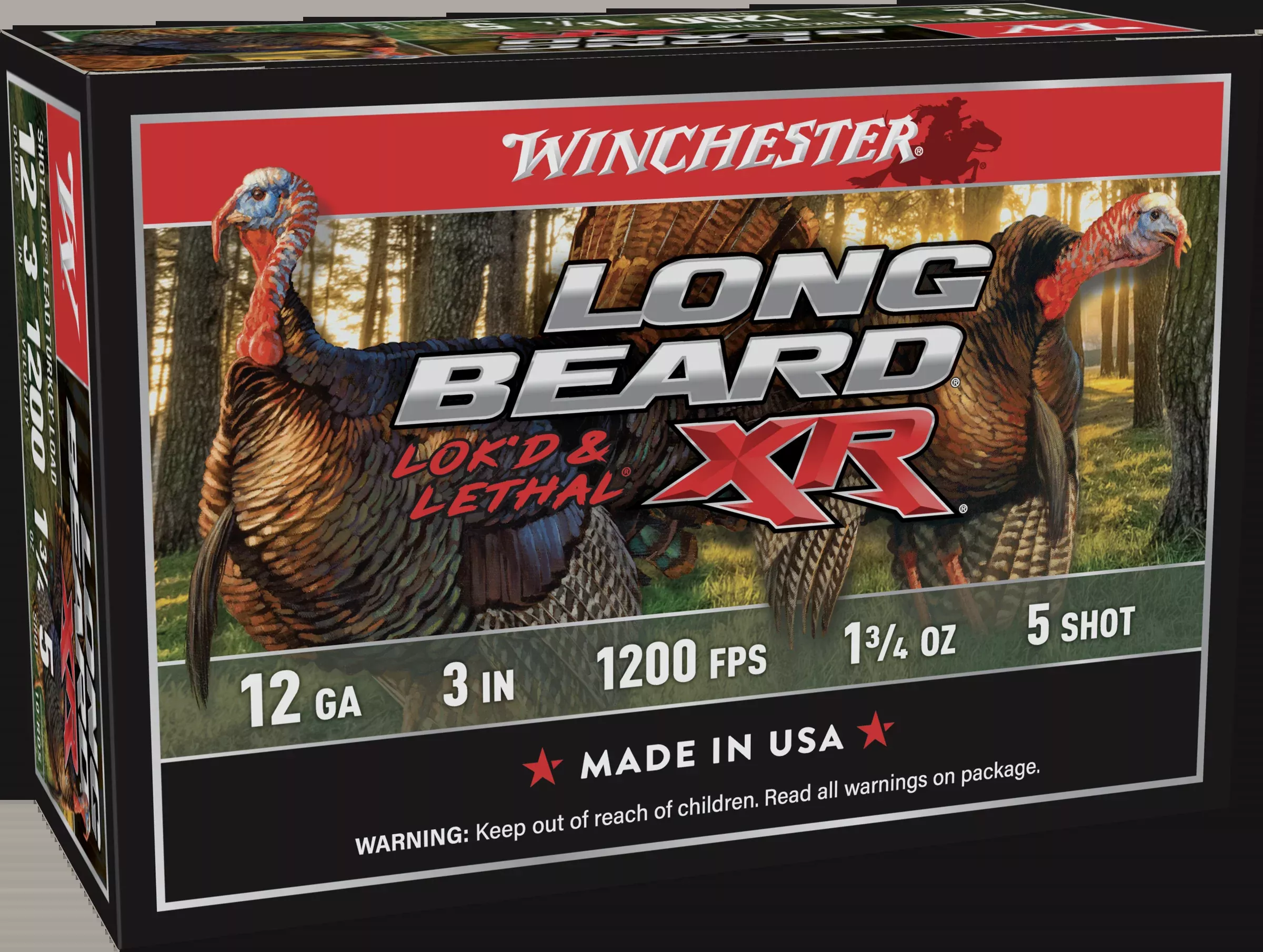 Winchester Ammo Long Beard XR 12 Gauge 3in #5 Turkey Shotshells 1 3/4 oz 10rd STLB1235N