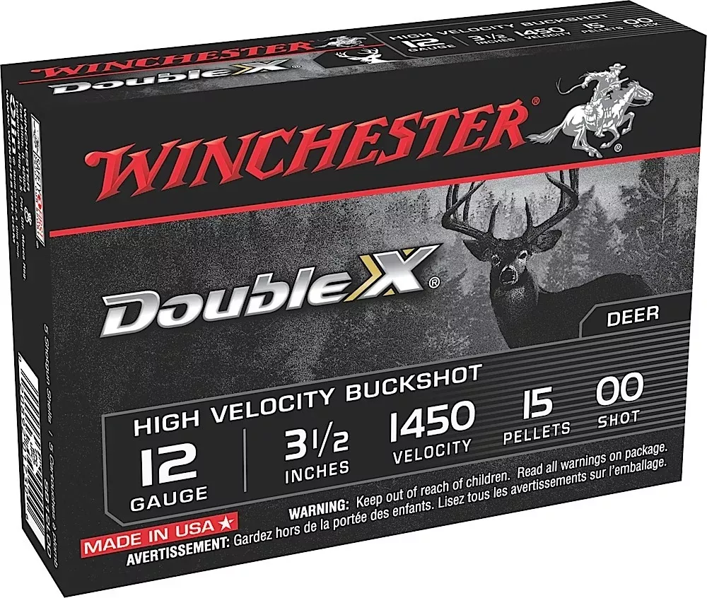 Winchester Ammo SB12L00 Double X High Velocity 12Gauge 3.50" 15Pellets 00Buck Shot 5 Per Box/50 Case