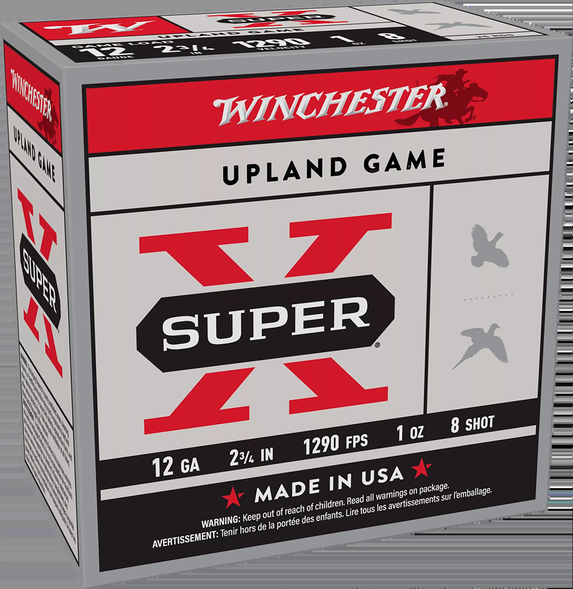 Winchester Ammo Super X Game Load 12 Gauge 2.75" 1 oz #8 Shot 25 Rd - Box or Case