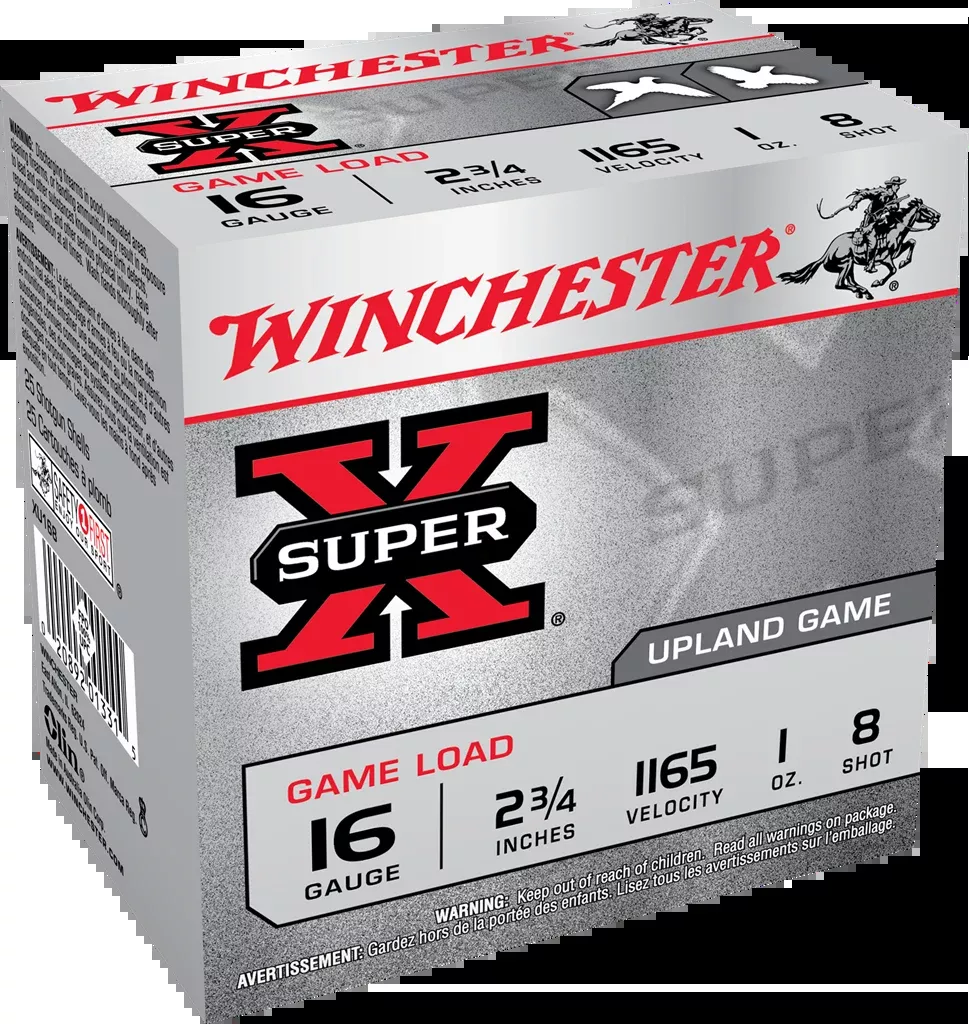 Winchester Ammo Super X Game Load 16 Gauge 2.75" 1 oz #8 Shot 25 Rd - Box or Case