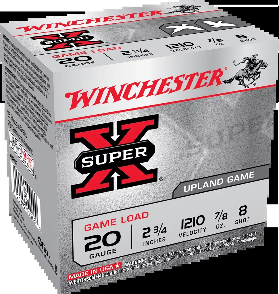 Winchester Ammo Super X Game Load 20 Gauge 2.75" 7/8 oz #8 Shot 25 Rd - Box or Case