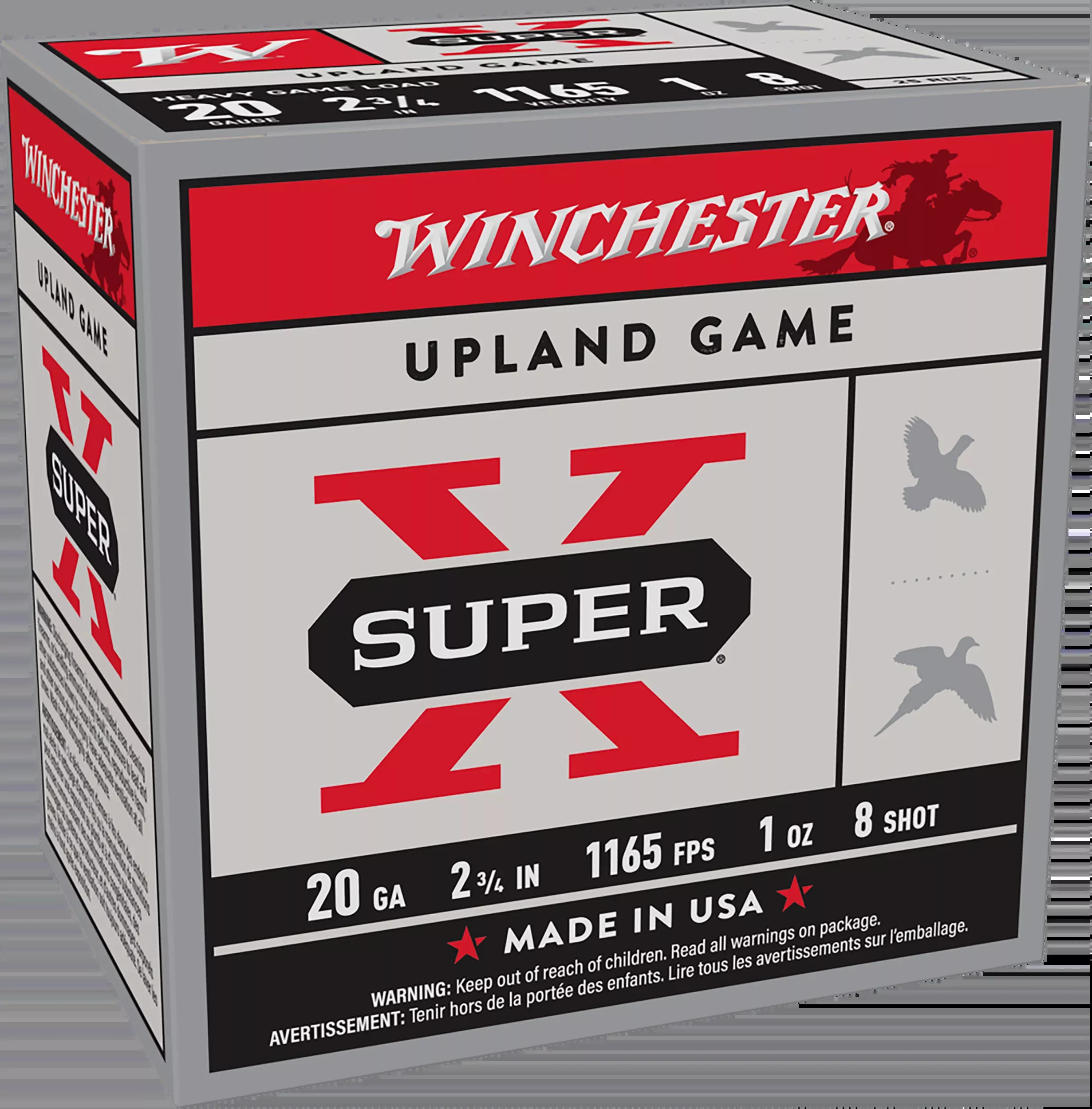 Winchester Ammo Super X Heavy Game Load 20 Gauge 2.75" 1 oz #8 Shot - Box or Case