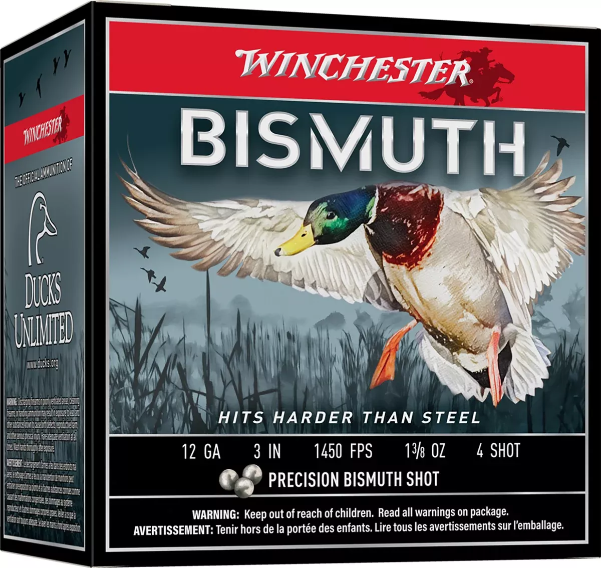 Winchester Ammo SWB1234 Bismuth12Gauge 3" 1 3/8oz Tin Plated Bismuth 4Shot 25 Per Box/10 Case