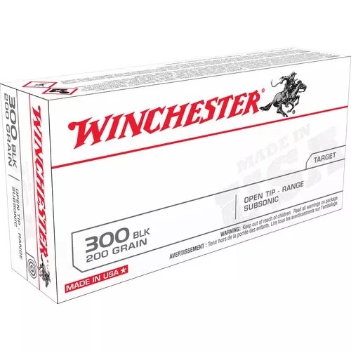 Winchester Ammo USA300BLKX USA300 Blackout 200 gr Open Tip Range 20 Bx/ 10 Cs