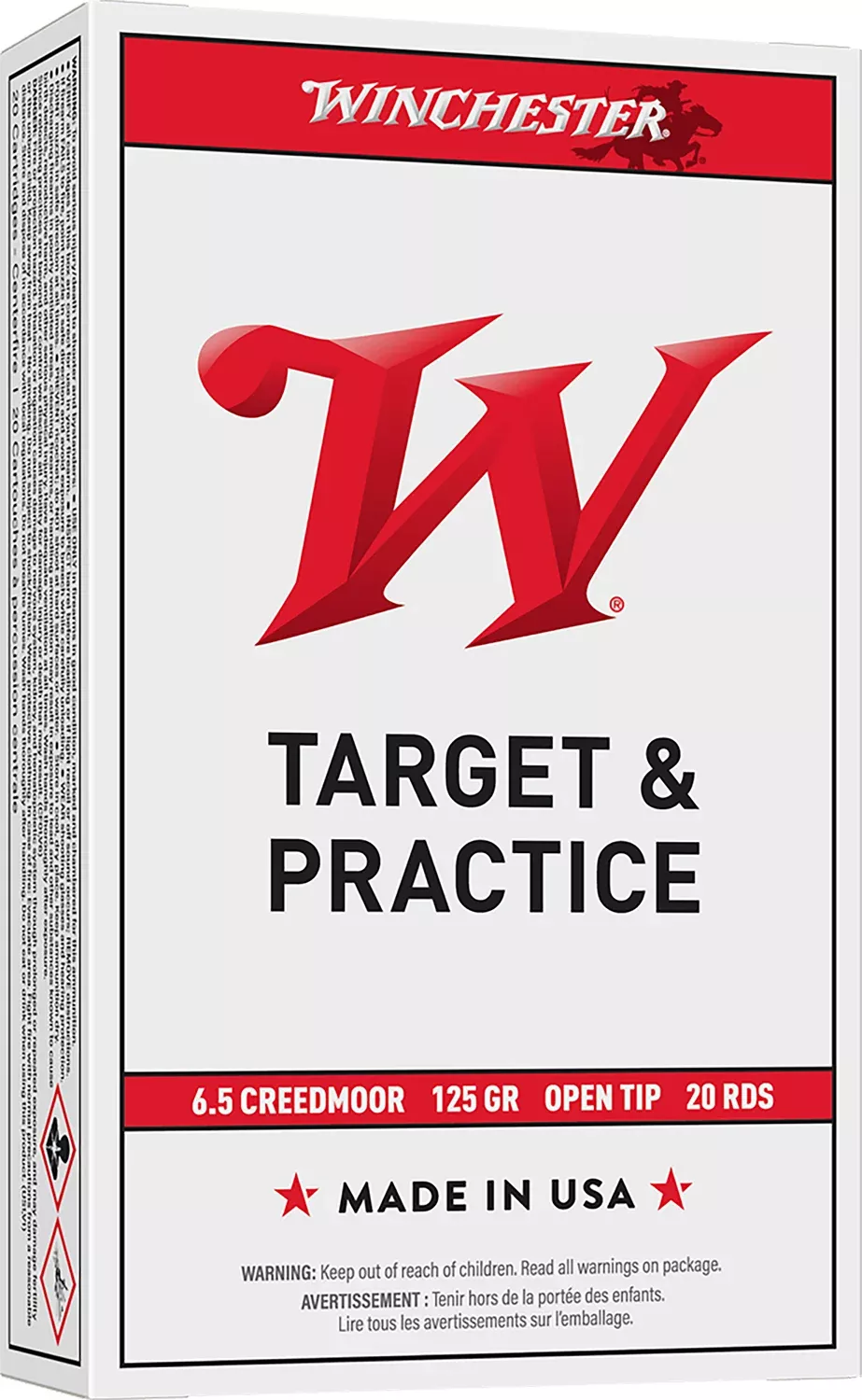 Winchester Ammo USA65CM USA6.5Creedmoor 125gr Open Tip Range 20 Per Box/10 Case