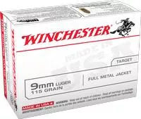 Winchester Ammo Usa9mmvp Usa Target 9mm Luger 115 Gr Full Metal Jacket (Fmj) 100 Per Box/10 Cs