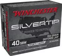 Winchester Ammo W40swst Silvertip Defense 40 S & W 155 Gr Silvertip Jacket Hollow Point 20 Per Box/10 Cs