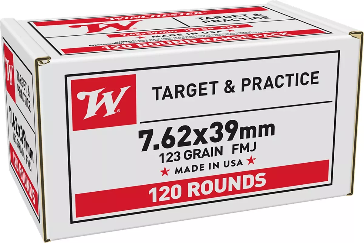 Winchester Ammo W76239120 7.62x39mm 123 gr Full Metal Jacket 120 Per Box/ 4 Case *Bulk