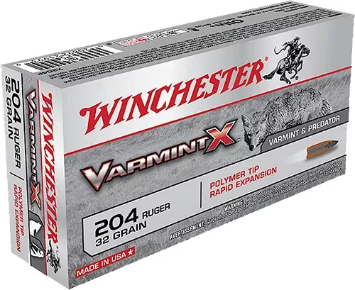 Winchester Ammo X204P Varmint X204Ruger 32gr Polymer Tip Rapid Expansion 20 Per Box/10 Case