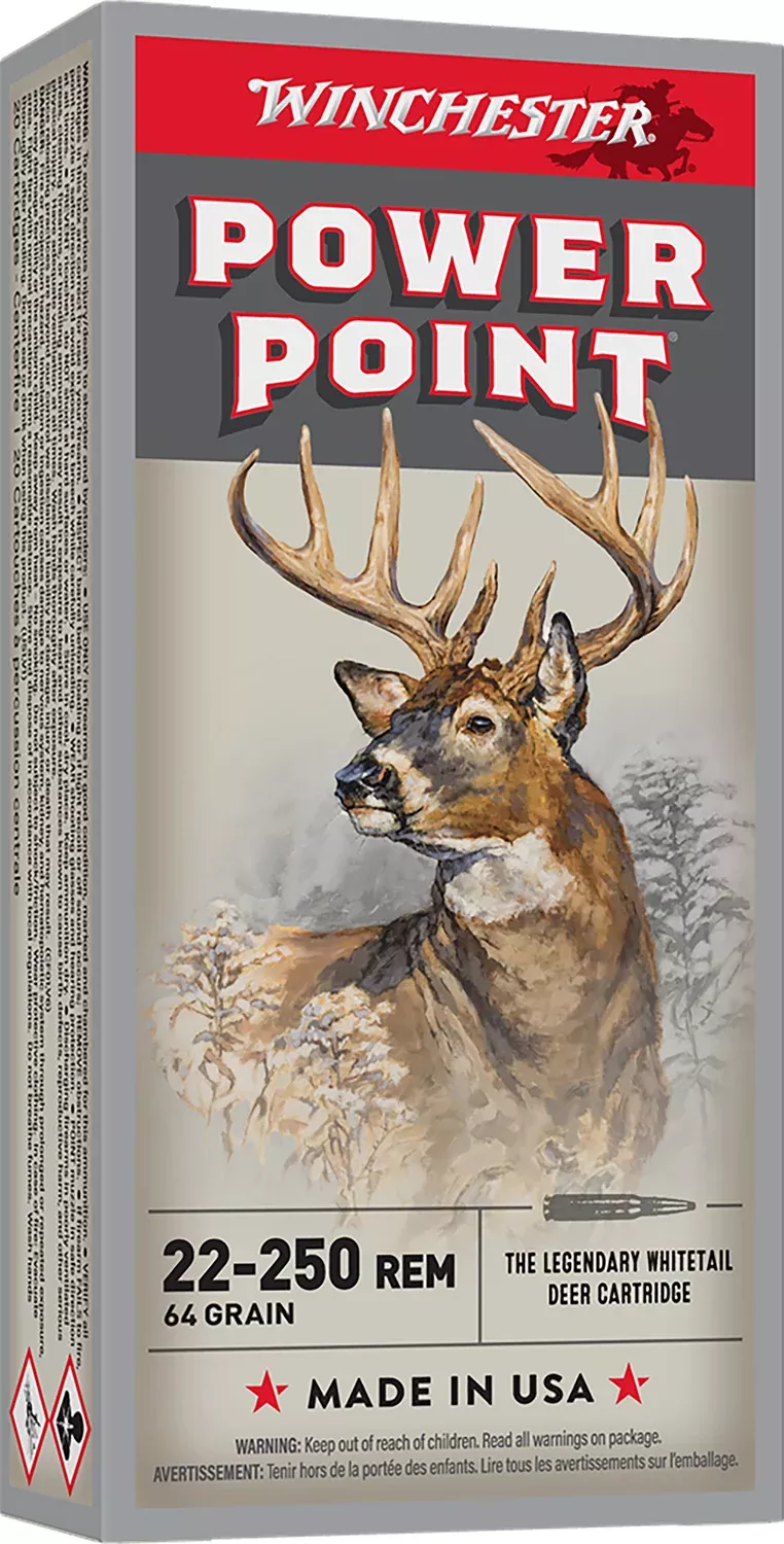 Winchester Ammo X222502 Power-Point22-250Rem 64gr 20 Per Box/10 Case